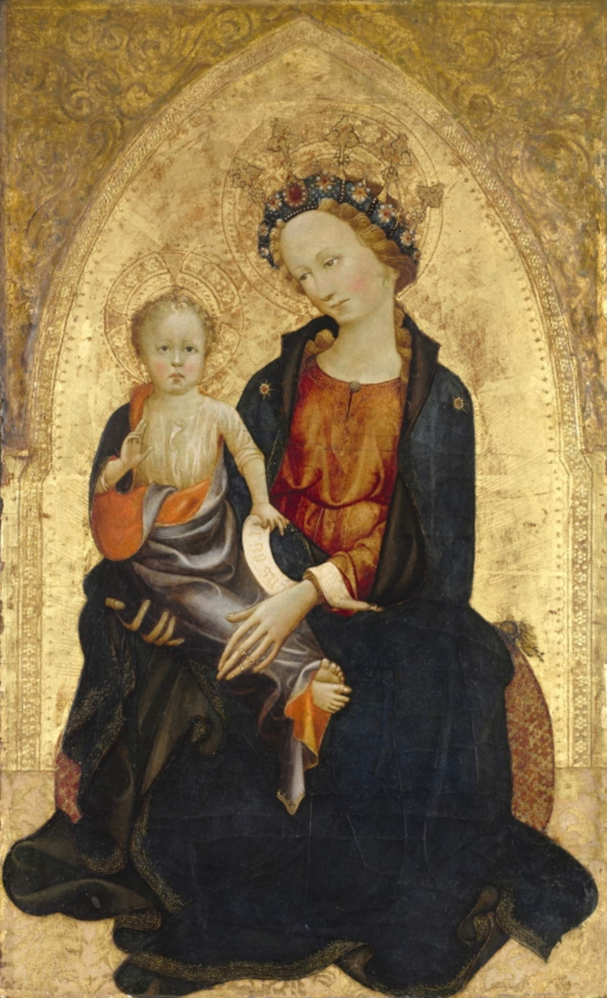 Gherardo Starnina, Virgin and Child, detail (c. 1400; oil and gilding on panel, Cleveland, The Cleveland Museum of Art, Leonard C. Hanna Jr. Fund, 1985.8). Photo: Gary Kirchenbauer