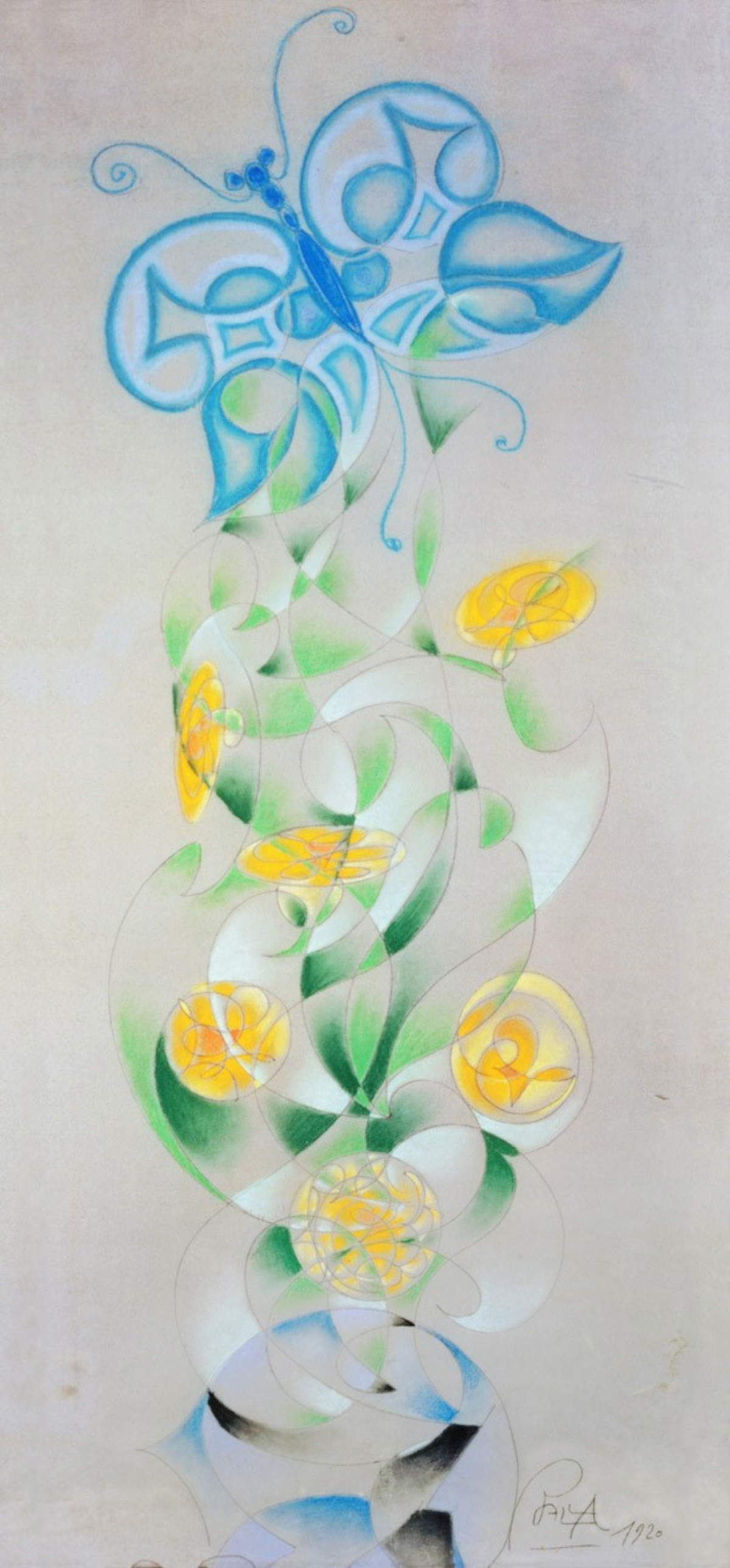 Giacomo Balla, Farfalfiori (Progetto per sciarpa) (1920; Fondazione Biagiotti Cigna)