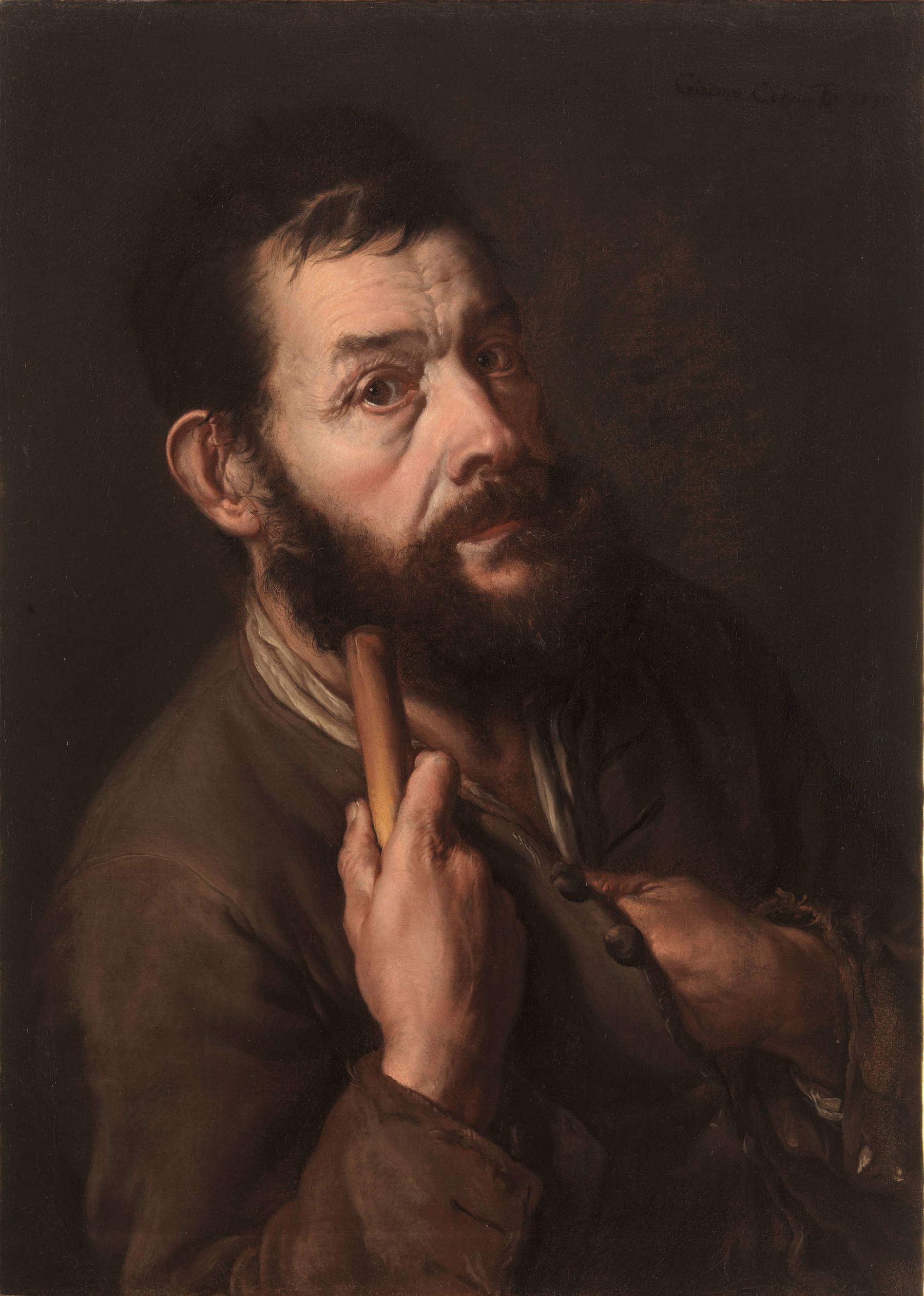 Giacomo Ceruti, Self-Portrait (1737; oil on canvas, 64.7 x 46.8 cm; Abano Terme, Museo Villa Bassi Rathgeb)