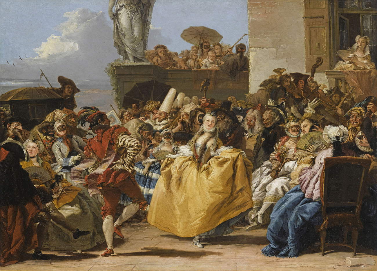 Giandomenico Tiepolo, Le menuet (1754-1756 ; huile sur toile, 81 x 105 cm ; Paris, Mus&eacute;e du Louvre, D&eacute;partement des Peintures) RMN-Grand Palais / Franck Raux / Dist. Foto Scala, Florence