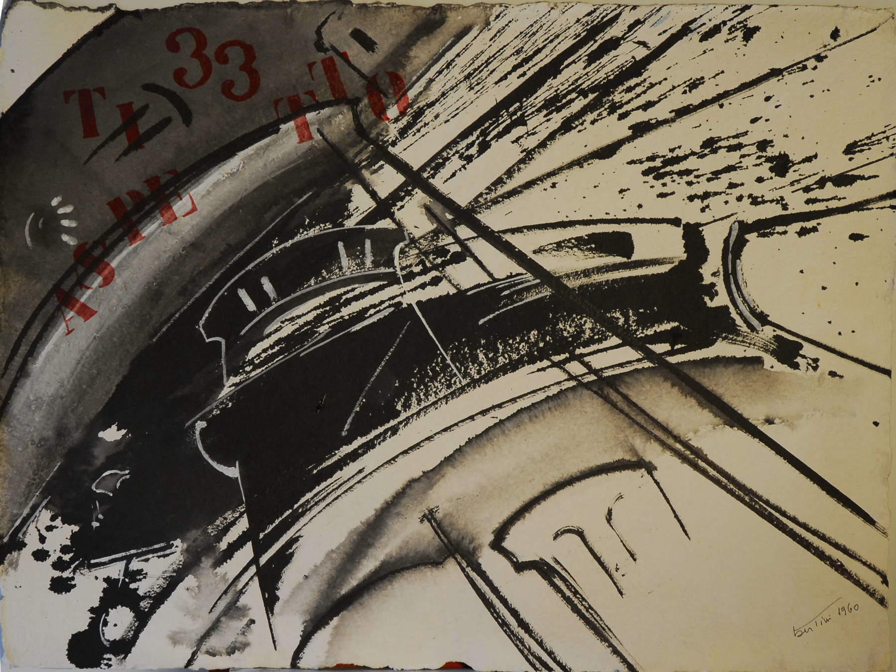 Gianni Bertini, Ohne Titel (1960; Öl und Tempera auf Karton, 57 &times; 75 cm). Zugelassen von der Associazione Gianni Bertini, Mailand