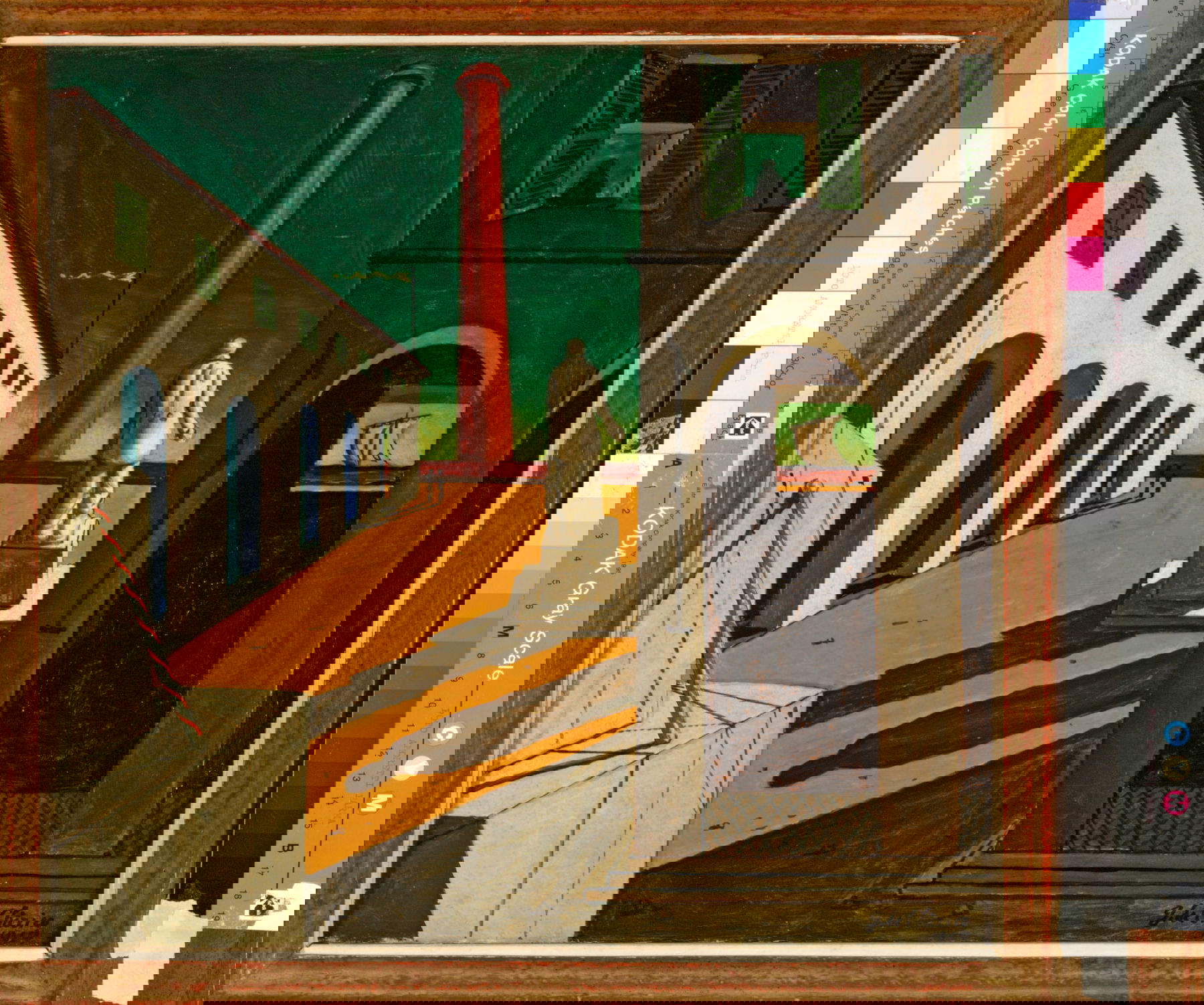 Giorgio de Chirico, Rätsel des Aufbruchs (1930er Jahre; Öl auf Leinwand, 38,5 x 41 cm; Mamiano di Traversetolo (Parma) Fondazione Magnani-Rocca) &copy; Giorgio de Chirico, by SIAE 2026