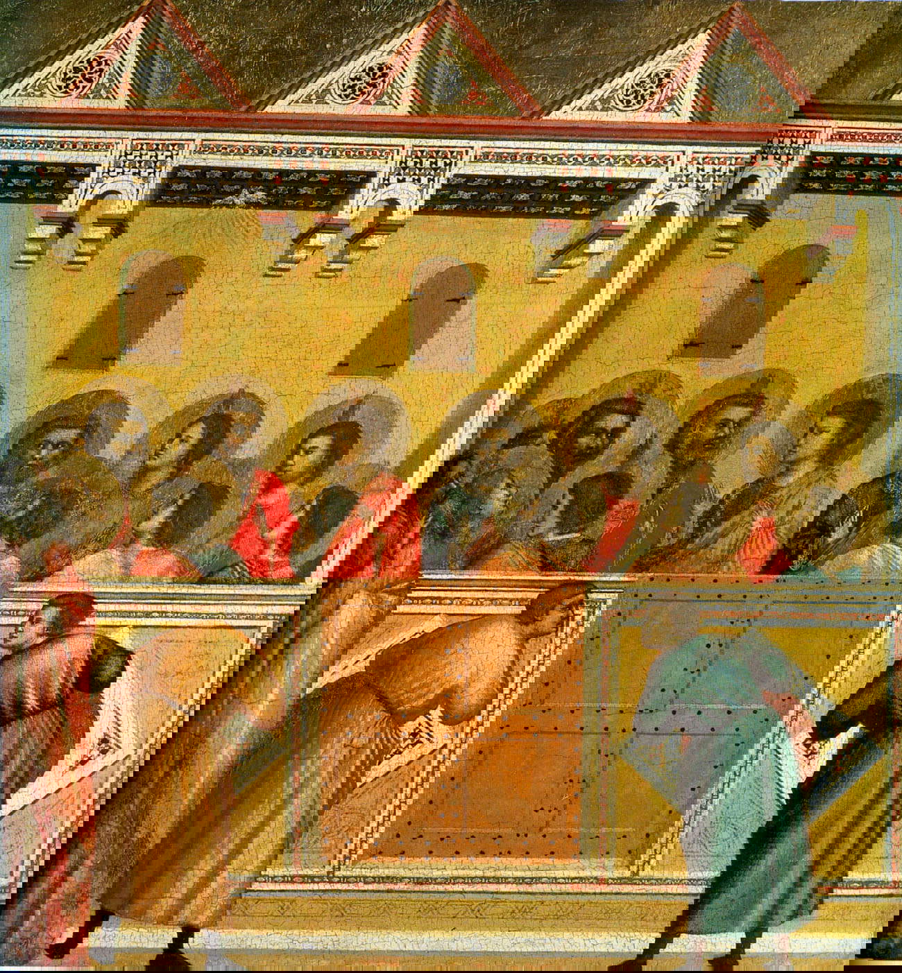 Giotto, Pentecost (1310-1318; tempera on panel, 45.5 x 44 cm; London, National Gallery). Gift of Geraldine Emily Coningham in memory of her husband, Major Henry Coningham, and Mrs. Coningham of Brighton, 1942