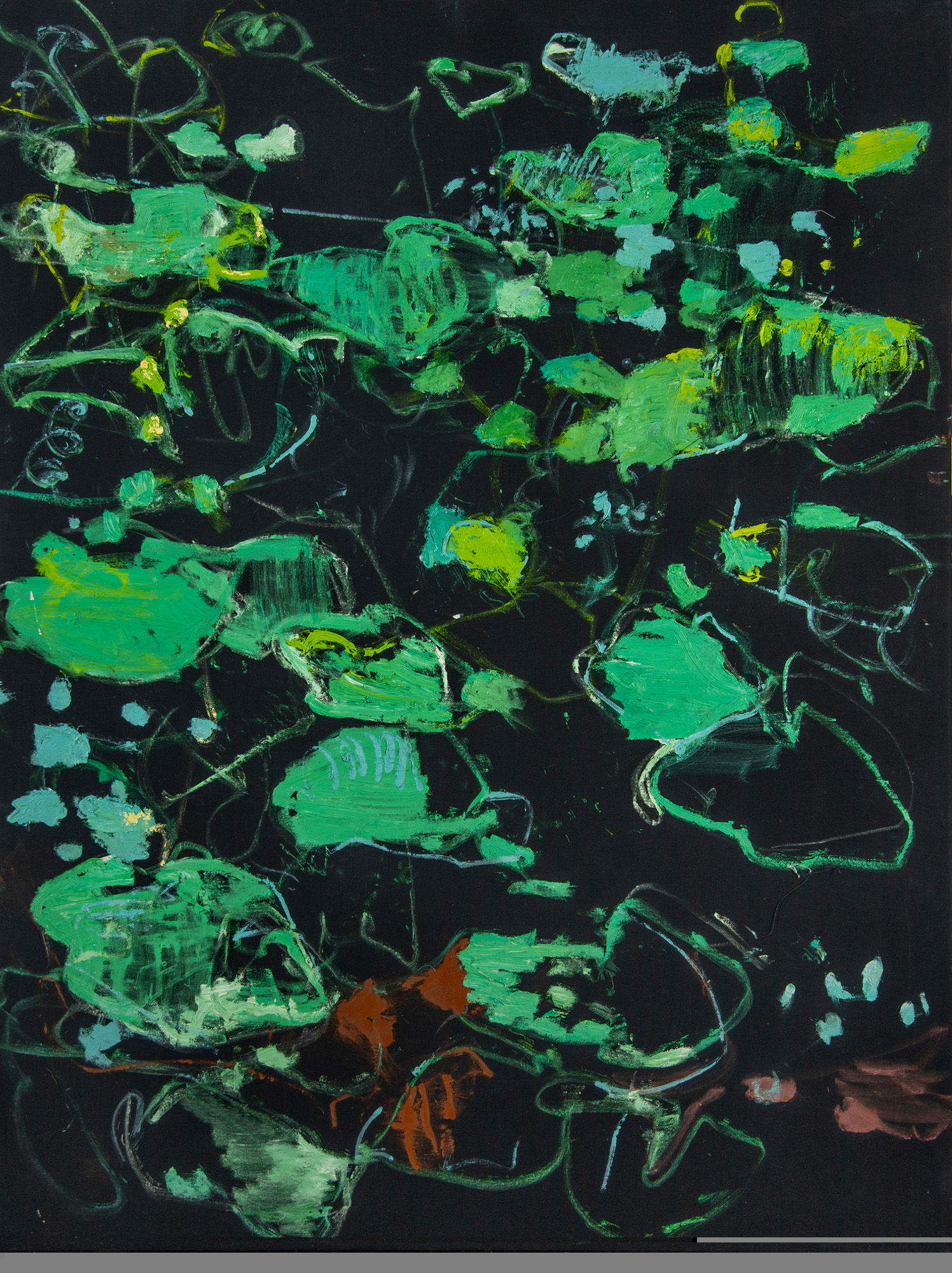 Giovanni Frangi, Nenúfares (2024; acrílico sobre lienzo) Foto: Anna Pendoli