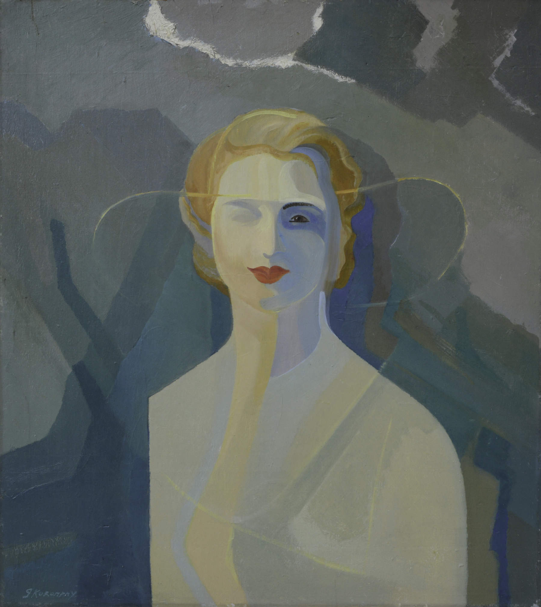 Giovanni Korompay, Ritratto della signora B M [Benedetta Marinetti] (Met&agrave; anni Trenta; olio su tavola; Collezione privata)