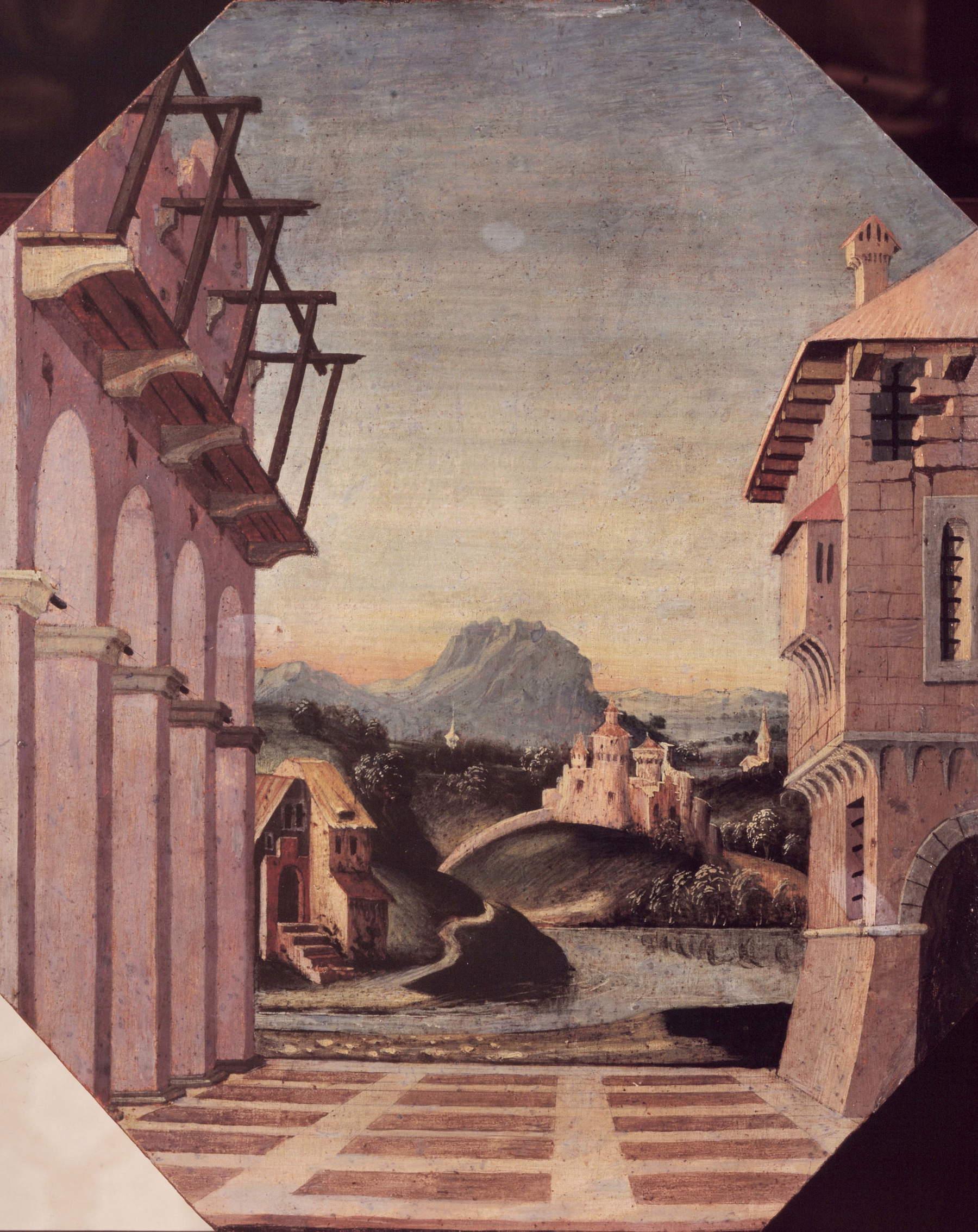 Girolamo Marchesi, detto Girolamo da Cotignola, Veduta cittadina (1520 circa; olio su tavola, 46 x 37 cm; Collezione BPER Ferrara)