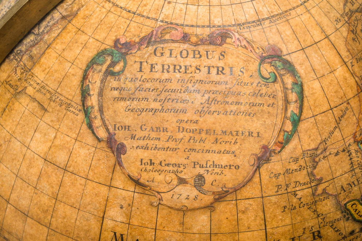 El globo terráqueo, dettaglio