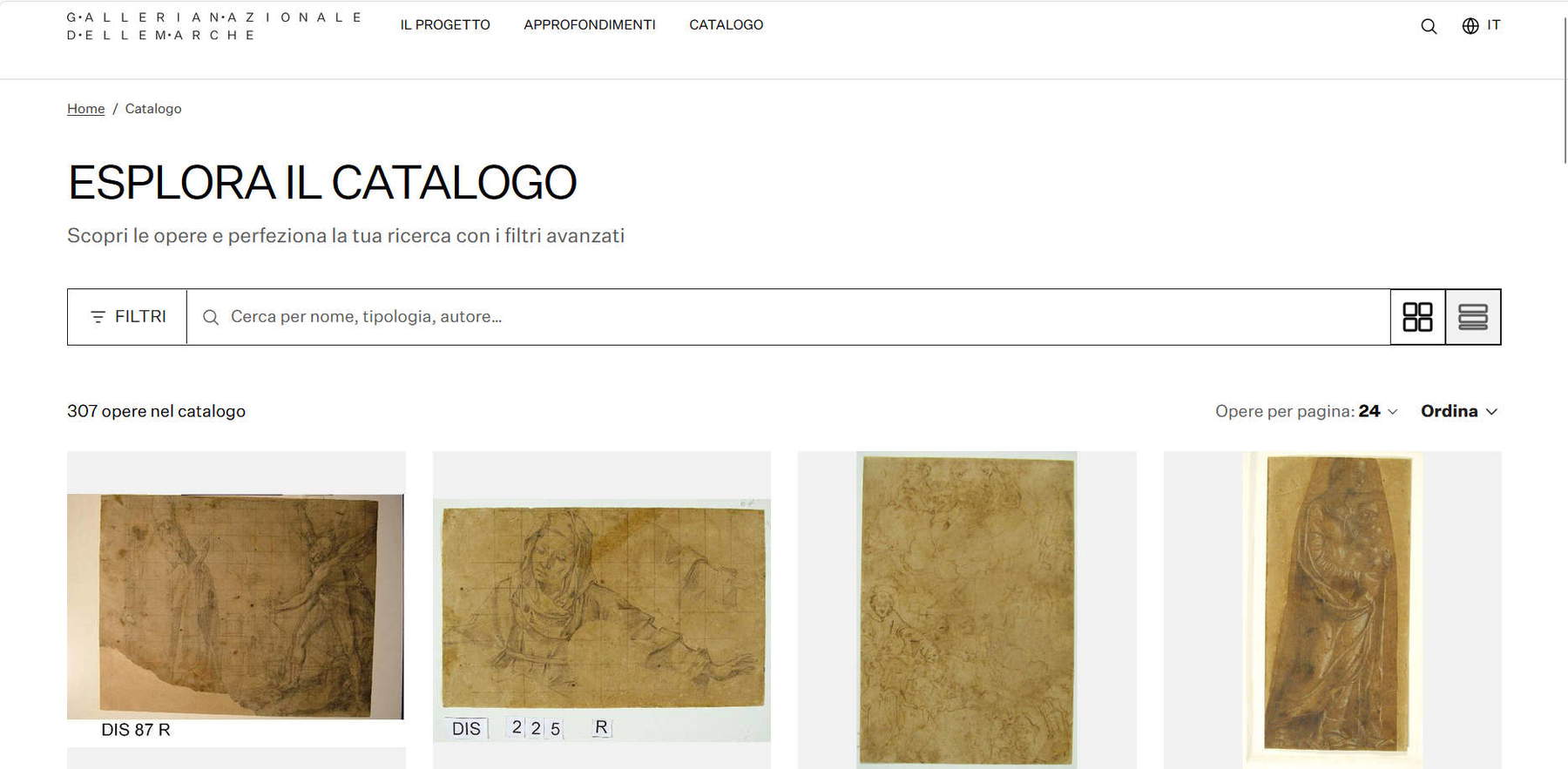 Nationalgalerie der Marken, Entdecken Sie den Katalog