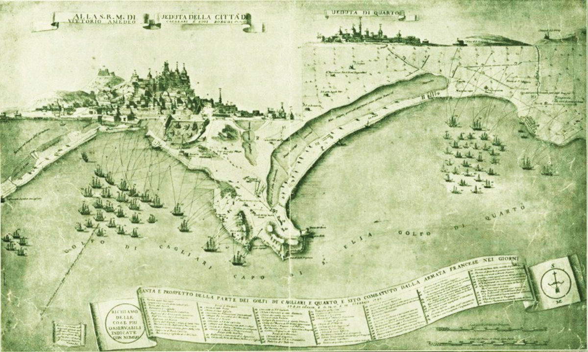 Prospect of the Gulf of Cagliari and the Quartu area, the scene of clashes with the French army during the 1793 expedition. Photo: Superintendence of Archaeology, Fine Arts and Landscape of Cagliari.
