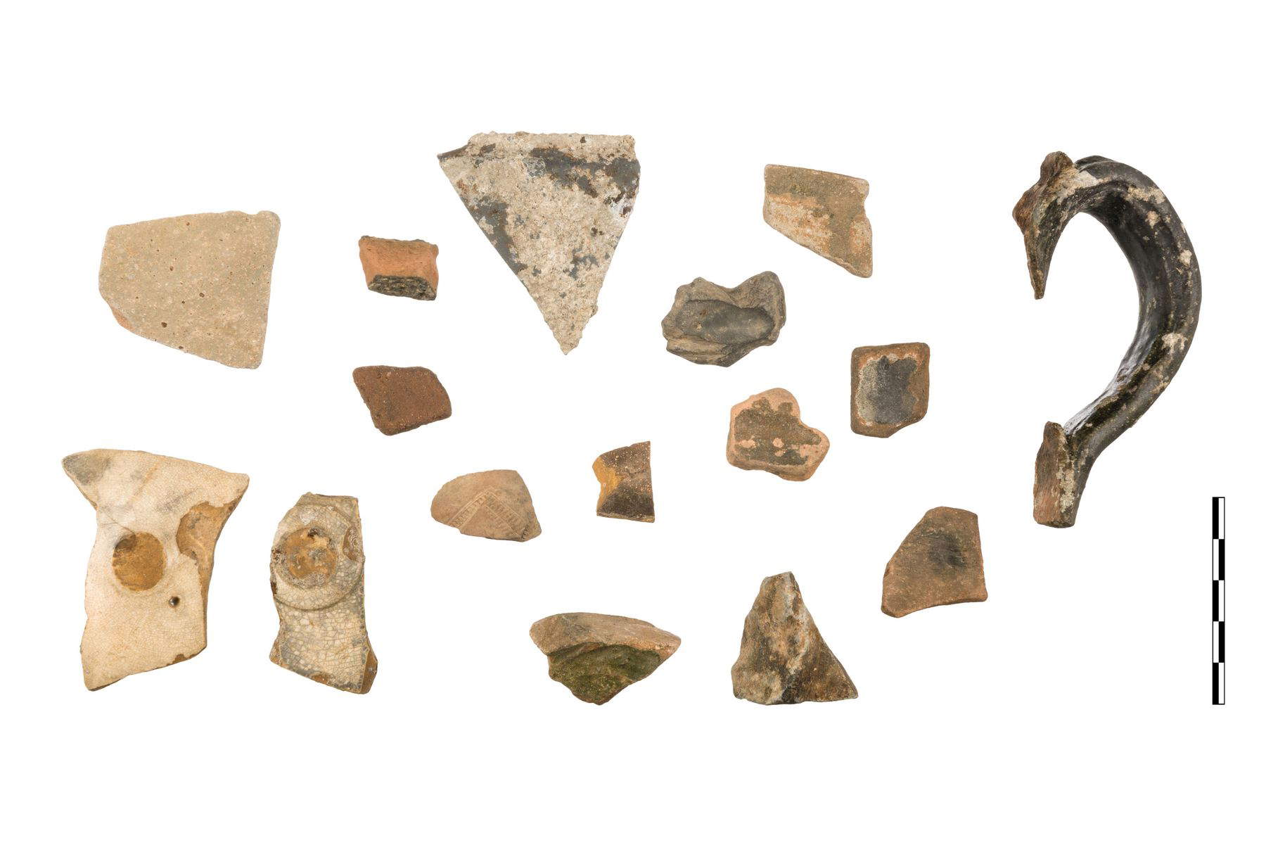 Fragments of utensils and vessels from the service items