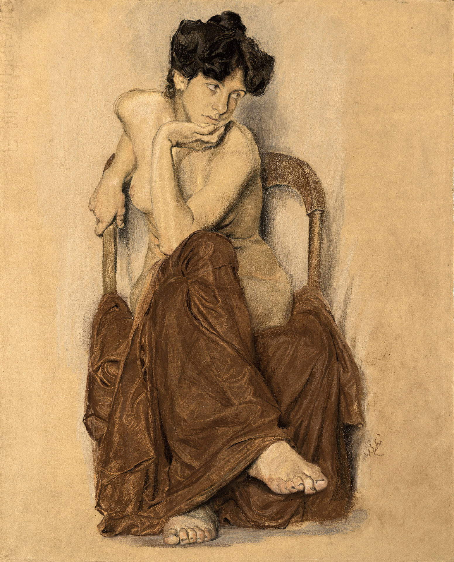 Greiner Otto, Sitzende Frau um - Femme assise (1900). Photo : Walter Bayer Munchen