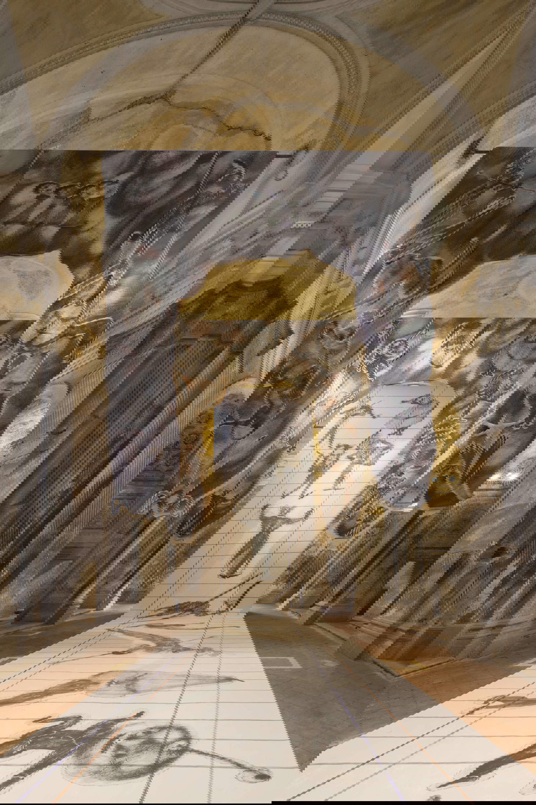 Gugliemo Castelli y Fabio Cherstich, Sospeso nel moto con addebito di vuoto (2026, Iglesia de San Carlo, Cremona). Foto: Form Group - Andrea Rossetti. Con permiso de los artistas, San Carlo Cremona, Mendes Wood DM (S&atilde;o Paulo | Bruselas | Nueva York | París) y Sylvia Kouvali (Londres | El Pireo).