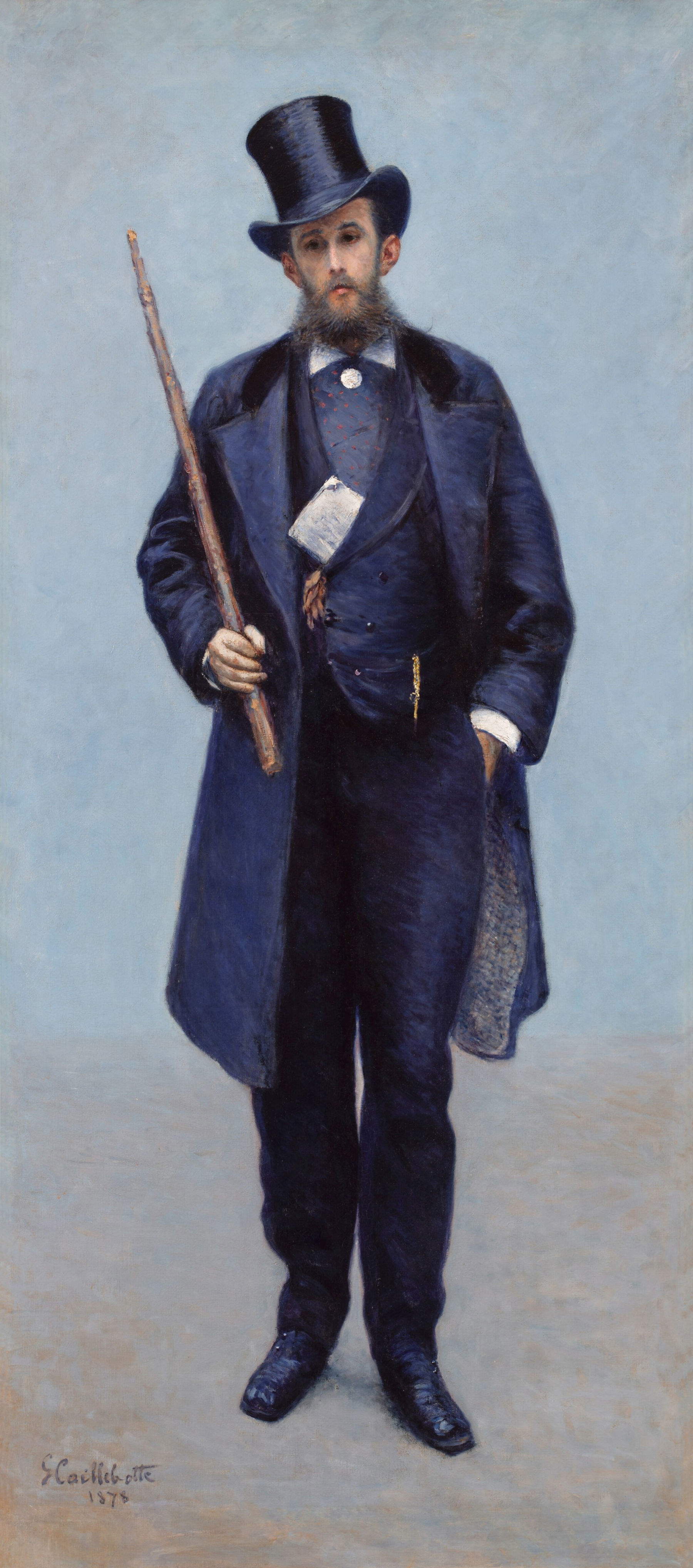 Gustave Caillebotte, Portrait de Paul Hugot (1878; oil on canvas, 216 x 96.8 cm) Photo: &copy; Sotheby's
