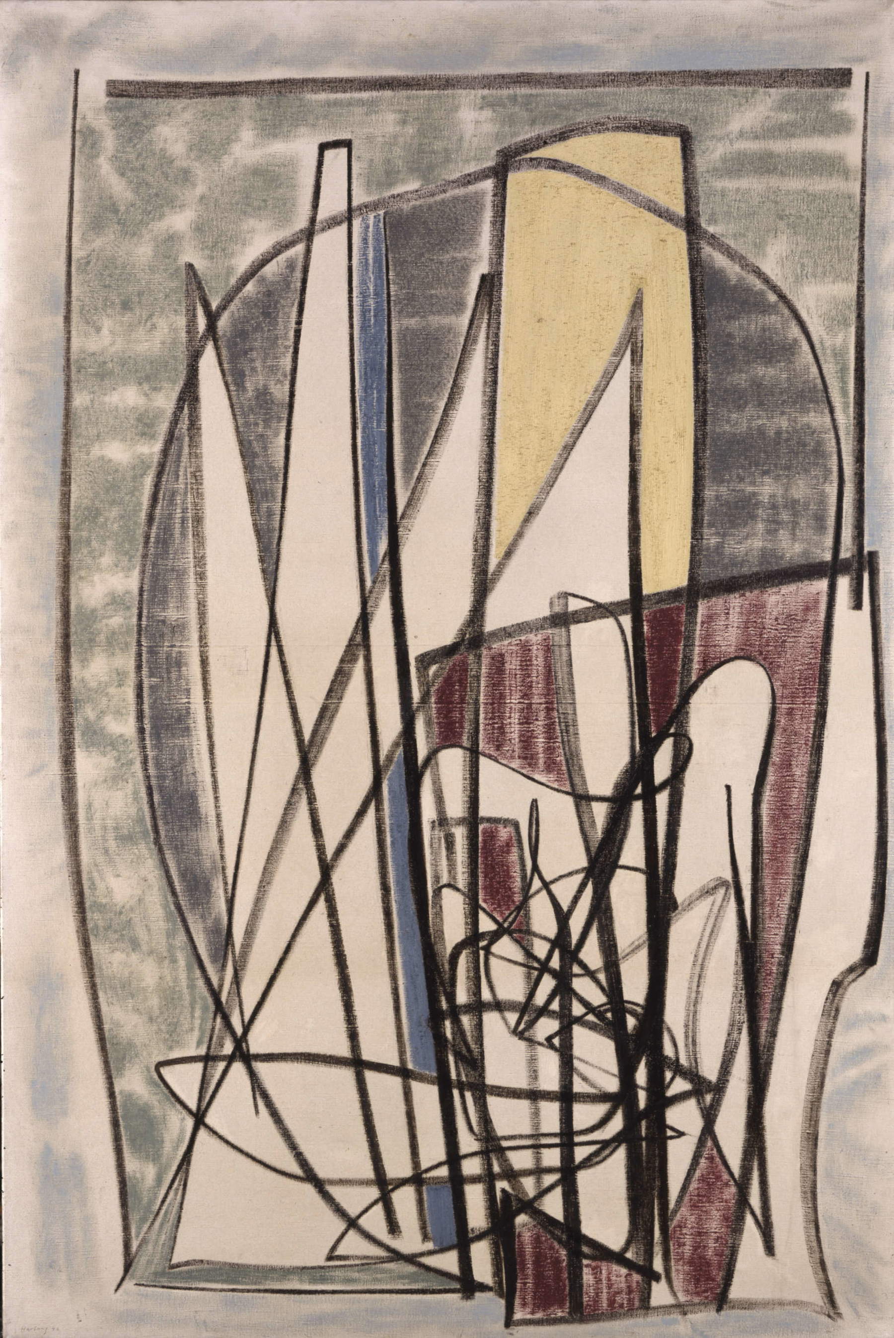 Hans Hartung, T1946-12 (1946 ; huile, pastel et fusain sur toile, 170 x 114 cm ; Collection Fondation Hartung Bergman) &copy; Hans Hartung / ADAGP, Paris 2026.