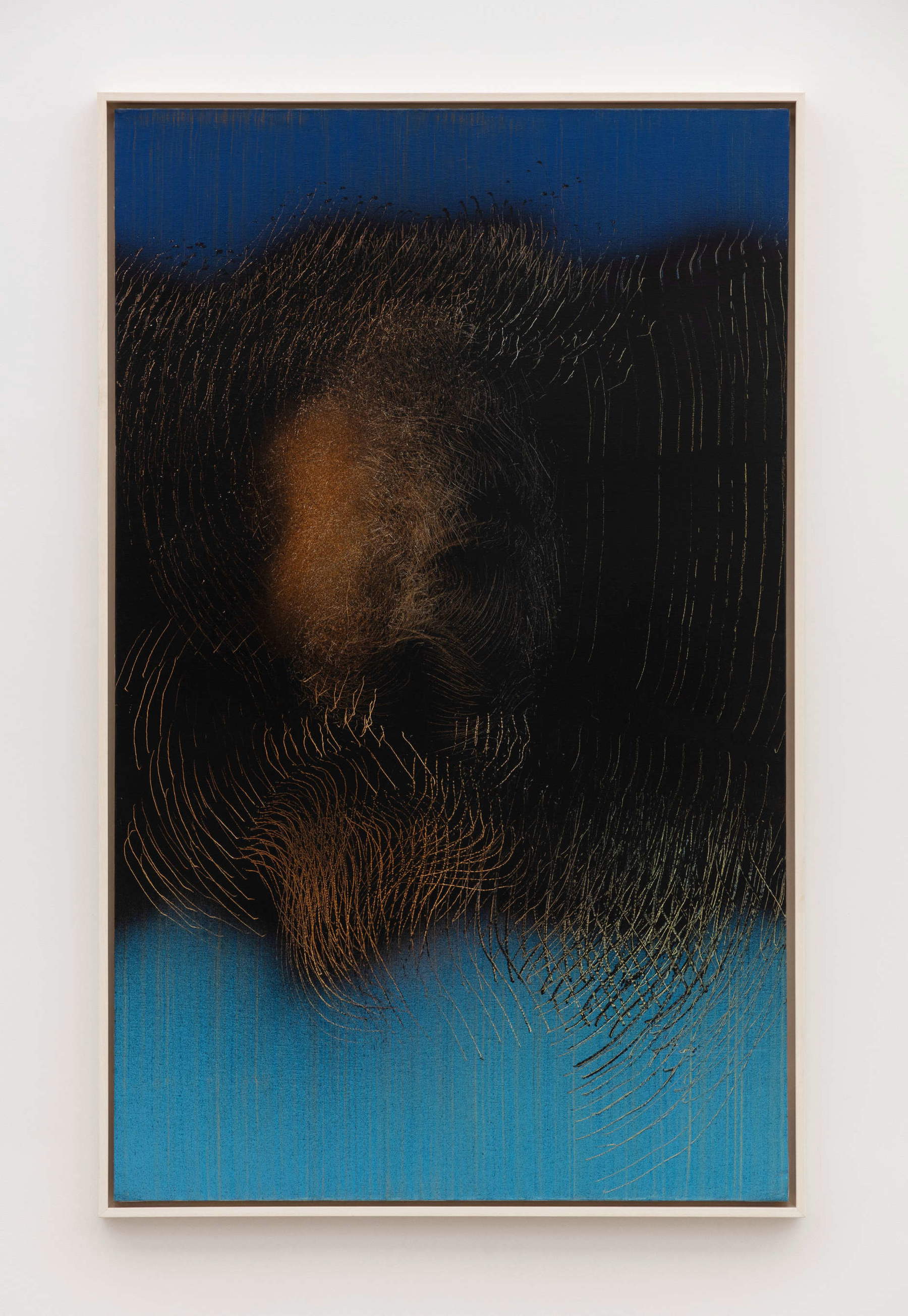 Hans Hartung, T1963-H39 (1963 ; peinture vinylique sur toile, 180 &times; 111 cm) &copy; Hans Hartung / ADAGP, Paris 2026. Photo : Guillaume Ziccarelli. Avec l'aimable autorisation de la Fondation Hartung Bergman et de Perrotin.