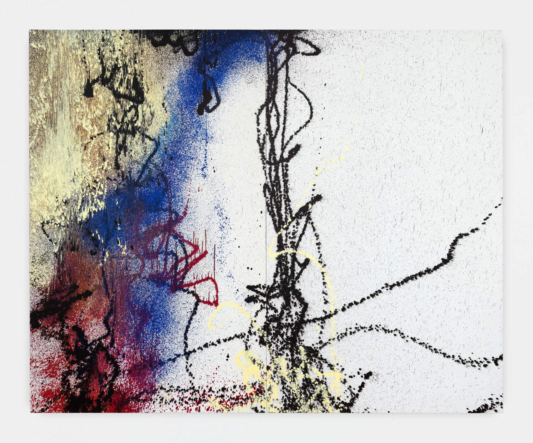 Hans Hartung, T1988-R9 / T1988-R10 (1988 ; acrylique sur toile, 250 &times; 320 cm) &copy; Hans Hartung / ADAGP, Paris 2026. Photo : Tanguy Beurdeley. Avec l'aimable autorisation de la Fondation Hartung Bergman et de Perrotin.