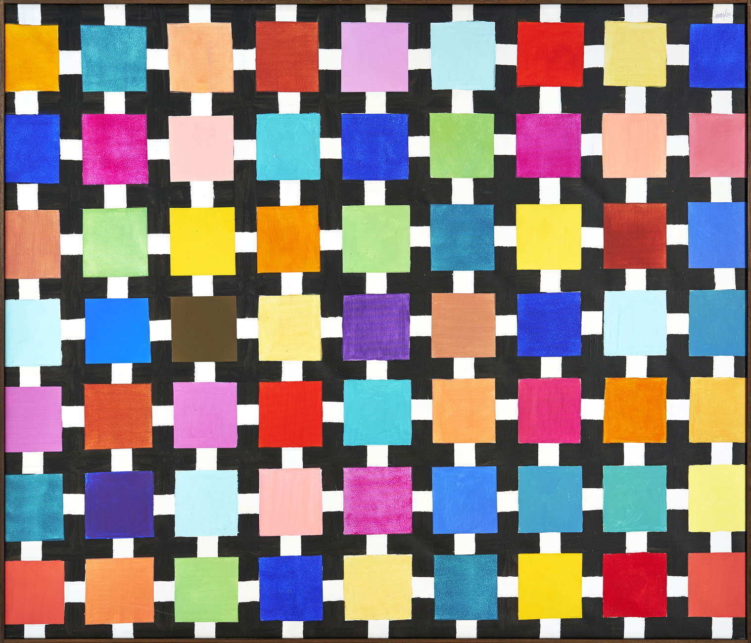 Heinz Mack, Untitled - Chromatic Constellation (2020; acrilico su tela, 149 x 174 cm) Archiv Mack und VG Bildkunst Bonn, 2026.