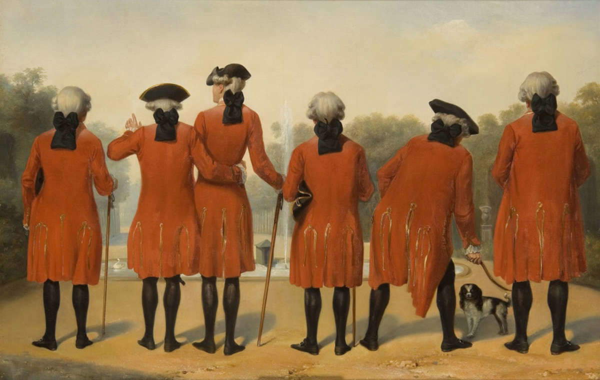 Henri-F&eacute;lix-Emmanuel Philippoteaux, Les Gentilshommes du duc d'Orl&eacute;ans dans l'habit de Saint-Cloud (1839; óleo sobre lienzo; París, Museo Nissim de Camondo) &copy; Les Arts D&eacute;coratifs / Jean Tholance