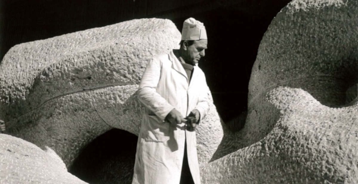 Henry Moore on display at the Guadagnucci Museum in Massa to mark the 40th anniversary of his death