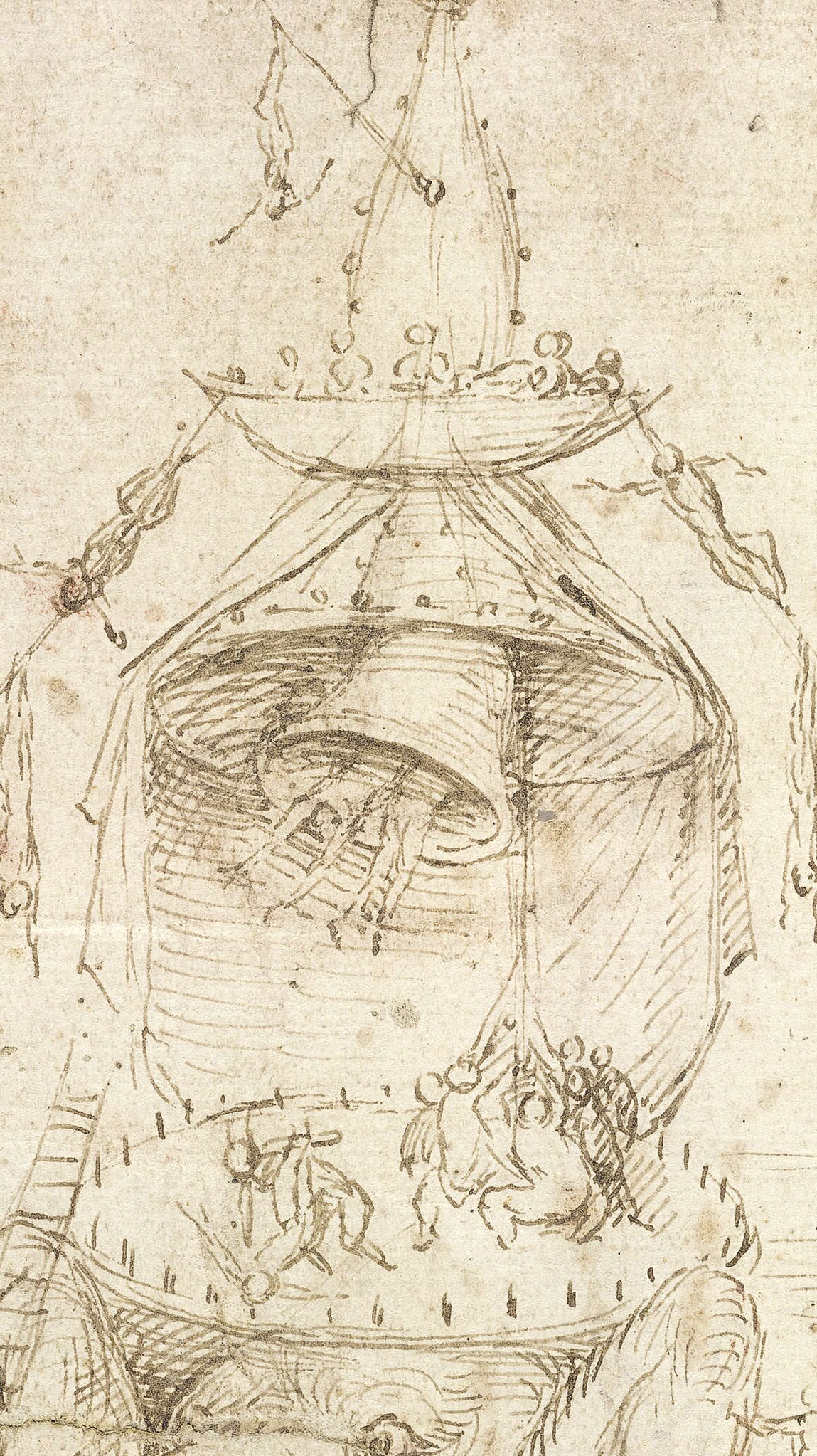 El Bosco, Paisaje infernal, detalle