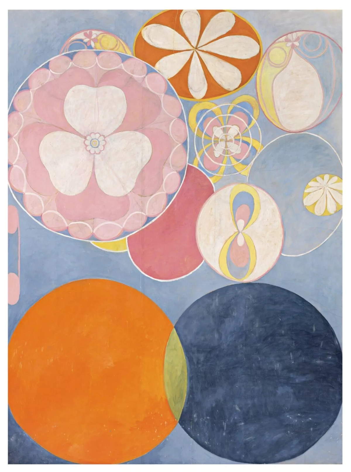 Hilma af Klint, I dieci pi&ugrave; grandi, n&deg; 2 (infanzia) (1907; tempera su carta montata su tela, 315 x 234 cm). Su gentile concessione di Hilma af Klint Foundation. Foto: Moderna Museet, Stoccolma