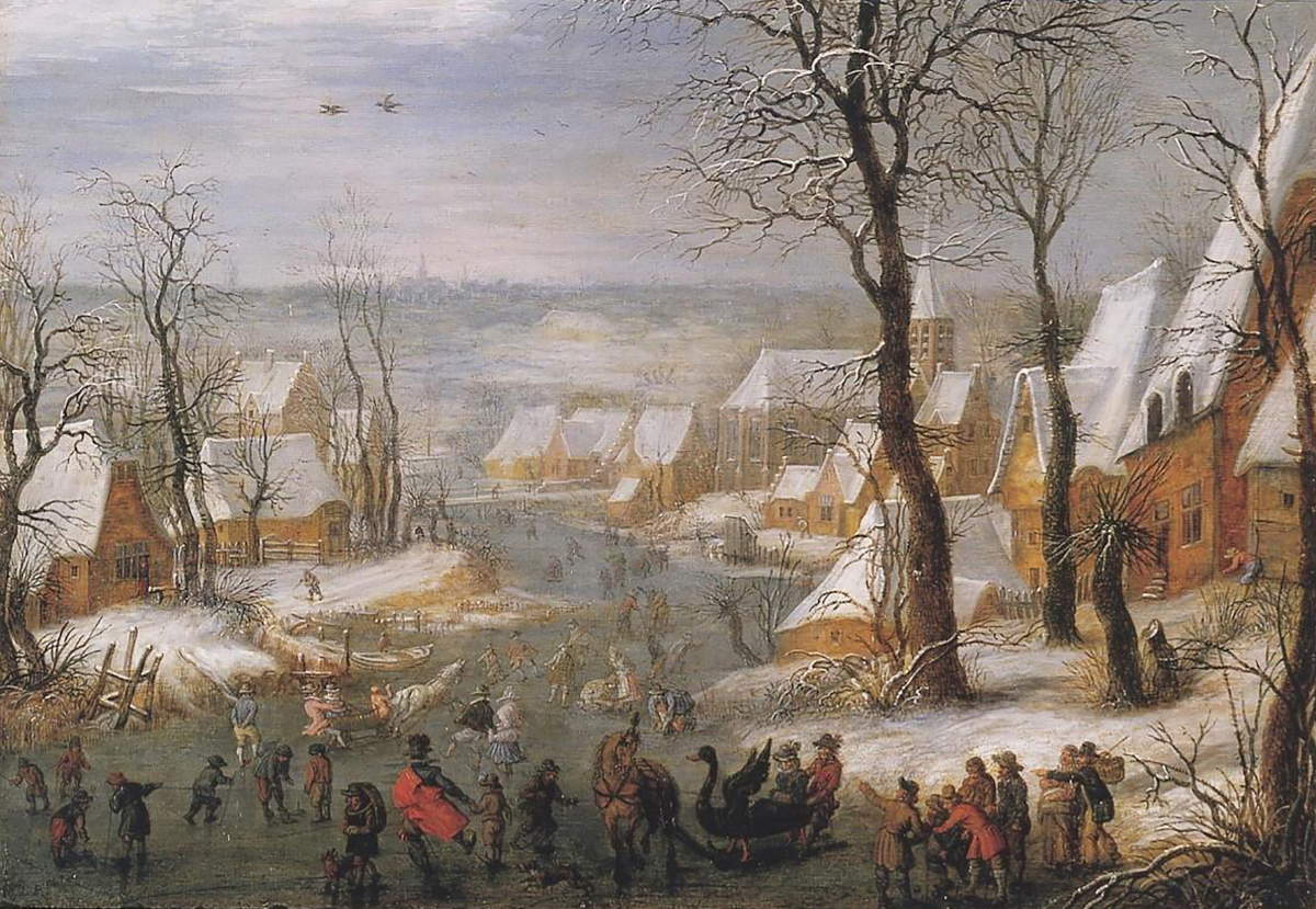 Manner of Pieter Brueghel the Elder, Winter Landscape Painting (ca. 1600; oil on panel; Florence, Stibbert Museum (MIPAM NETWORK))