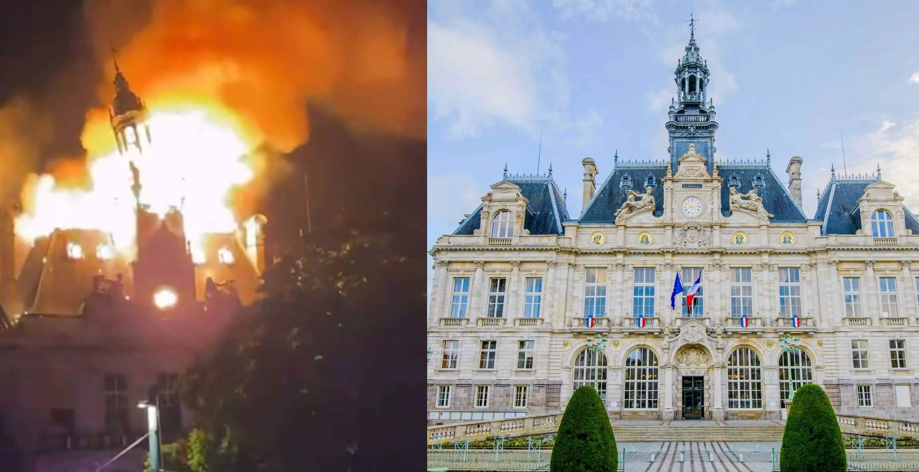 Limoges (Frankreich): Das Rathaus wurde während der Demonstrationen gegen die hohen Lebenshaltungskosten in Brand gesetzt