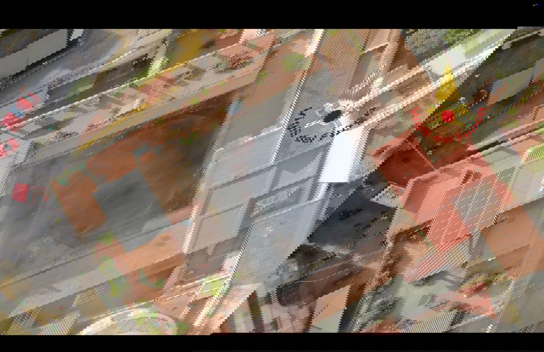 The destroyed interior of the Sannazaro Theater. Photo: Fire Department