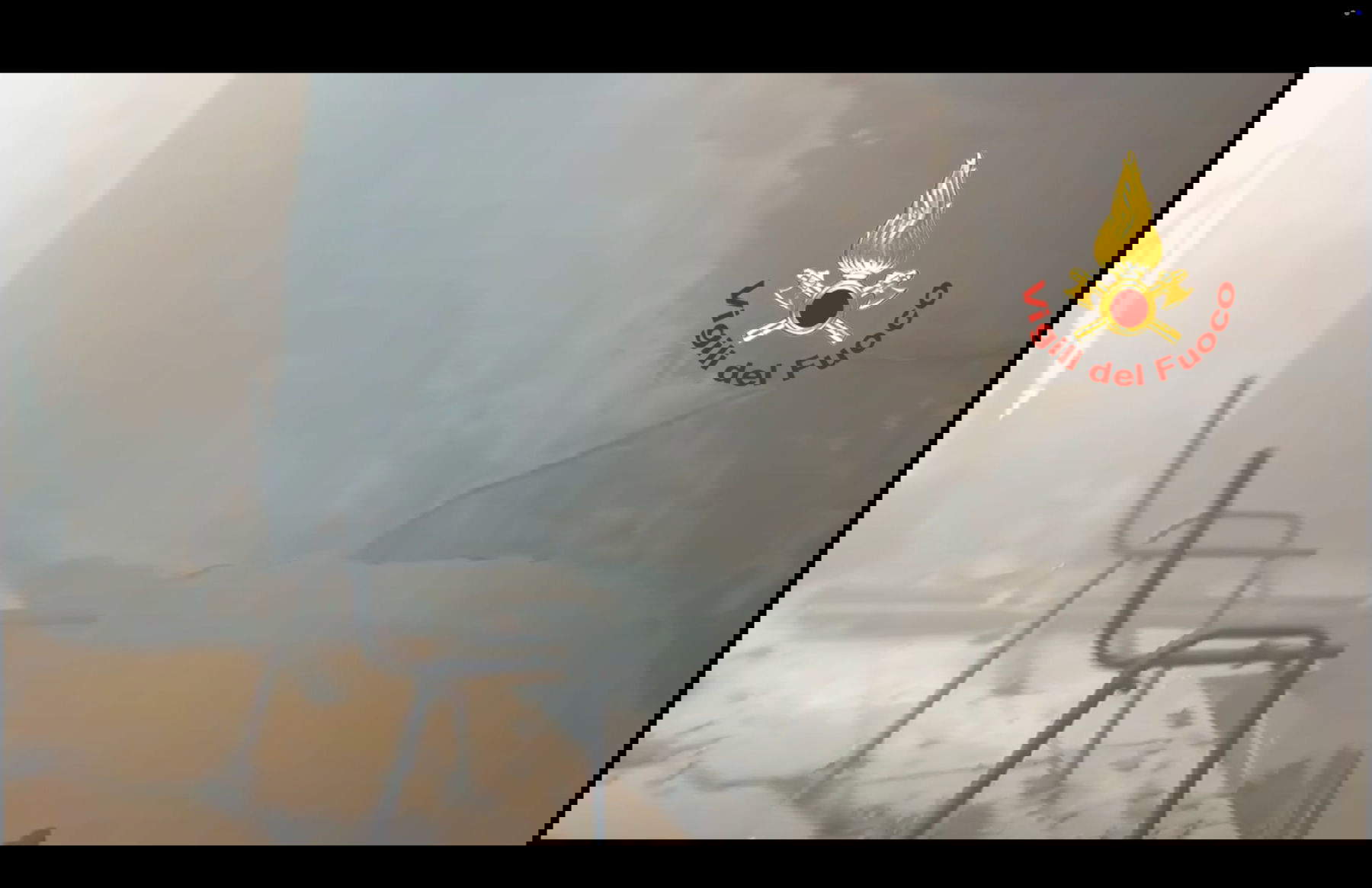 The destroyed interior of the Sannazaro Theater. Photo: Fire Department