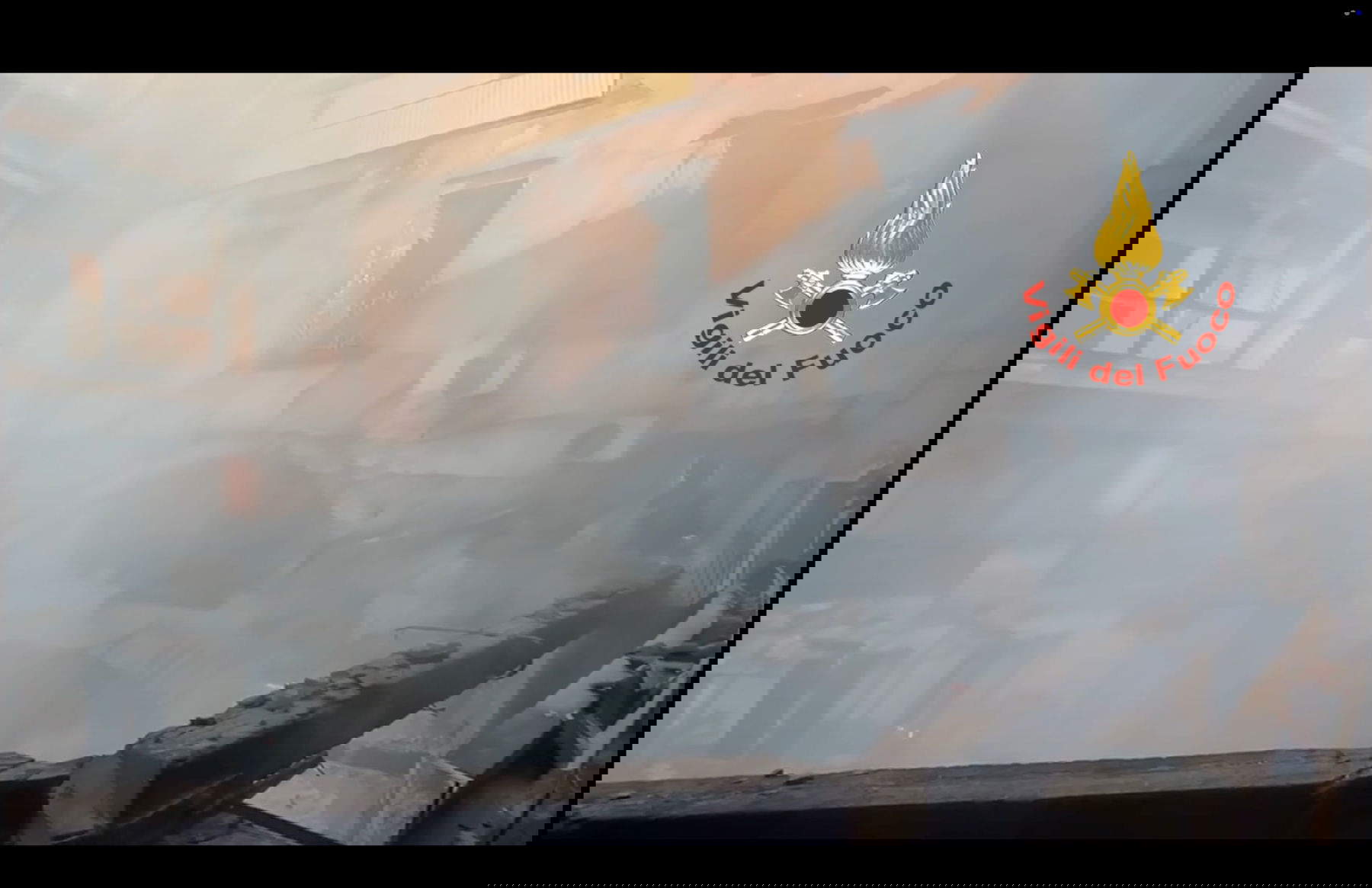 The destroyed interior of the Sannazaro Theater. Photo: Fire Department