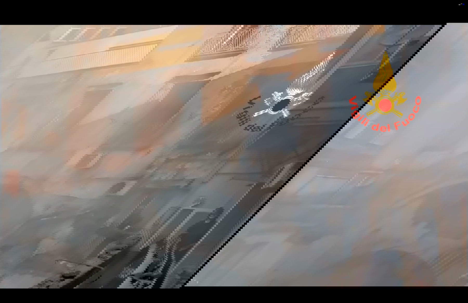 The destroyed interior of the Sannazaro Theater. Photo: Fire Department