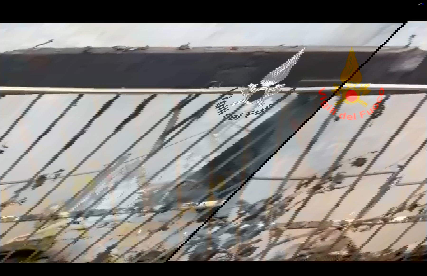 The destroyed interior of the Sannazaro Theater. Photo: Fire Department