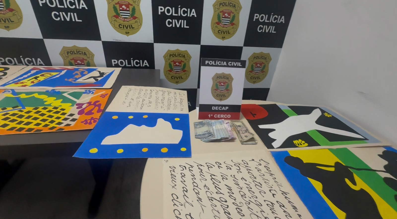 Matisse's engravings recovered in Brazil. Photo: S&atilde;o Paulo City Hall