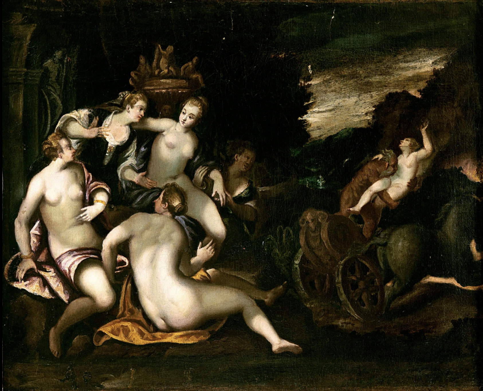 Attributed to Jacopo Palma the Younger, *The Rape of Proserpina*. Estimated value between 5,000 and 6,000 euros.