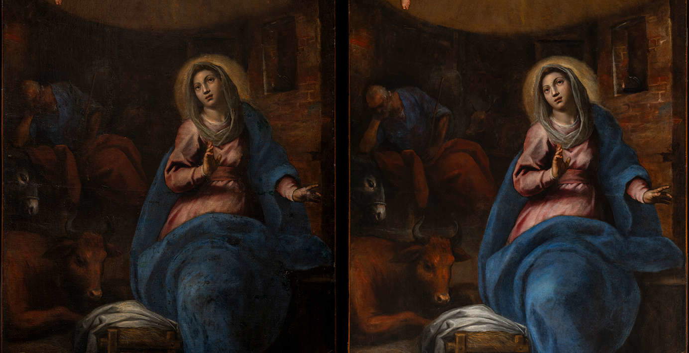 Venedig, die Madonna del Parto von Jacopo Palma il Giovane restauriert