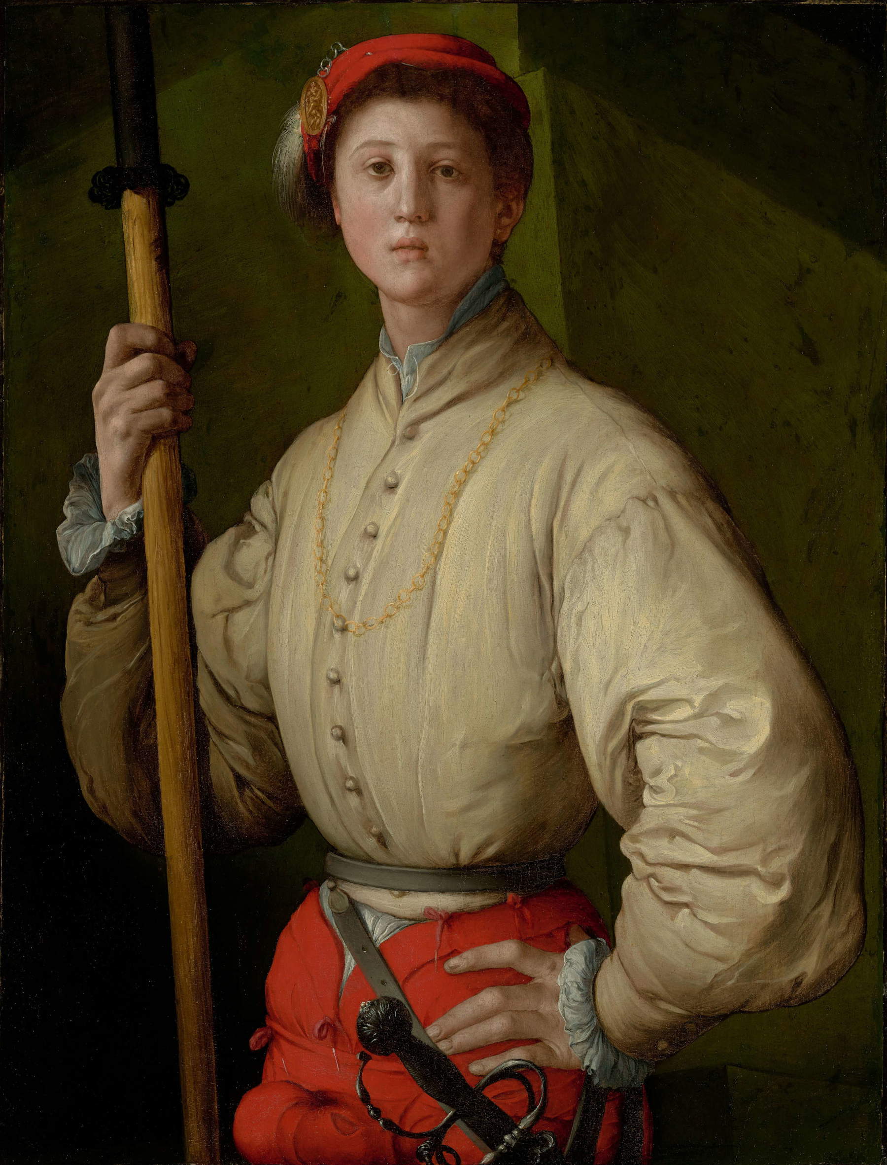 Pontormo, Alabardiere (1529-30 o 1537; olio su tavola trasferito su tela, 92 x 73 cm; Los Angeles, Getty Museum)