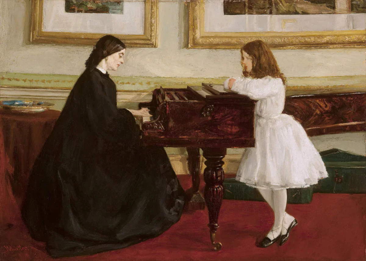 James Abbott McNeill Whistler, «En el piano» (1858-1859; óleo sobre lienzo, 67,6 x 93,4 cm; Cincinnati, Museo de Arte Taft. Legado de Louise Taft Semple)