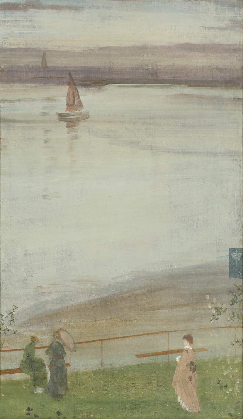 James McNeill Whistler, Variaciones en morado y verde (1871; óleo sobre lienzo, 61,5 x 36 cm; París, Mus&eacute;e d'Orsay)
