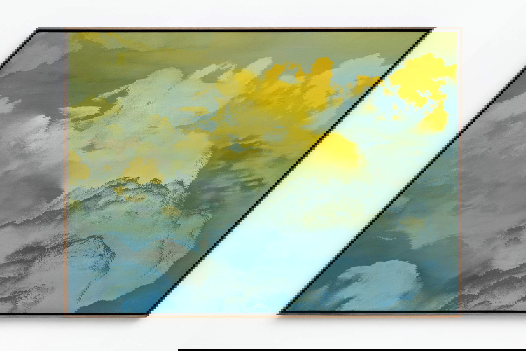 Jay Heikes, Mother Sky (2019; oil on stained canvas, 124 X 169 X 6.5 cm) Courtesy of the artist and Federica Schiavo Gallery, Rome. Photo: Andrea Rossetti