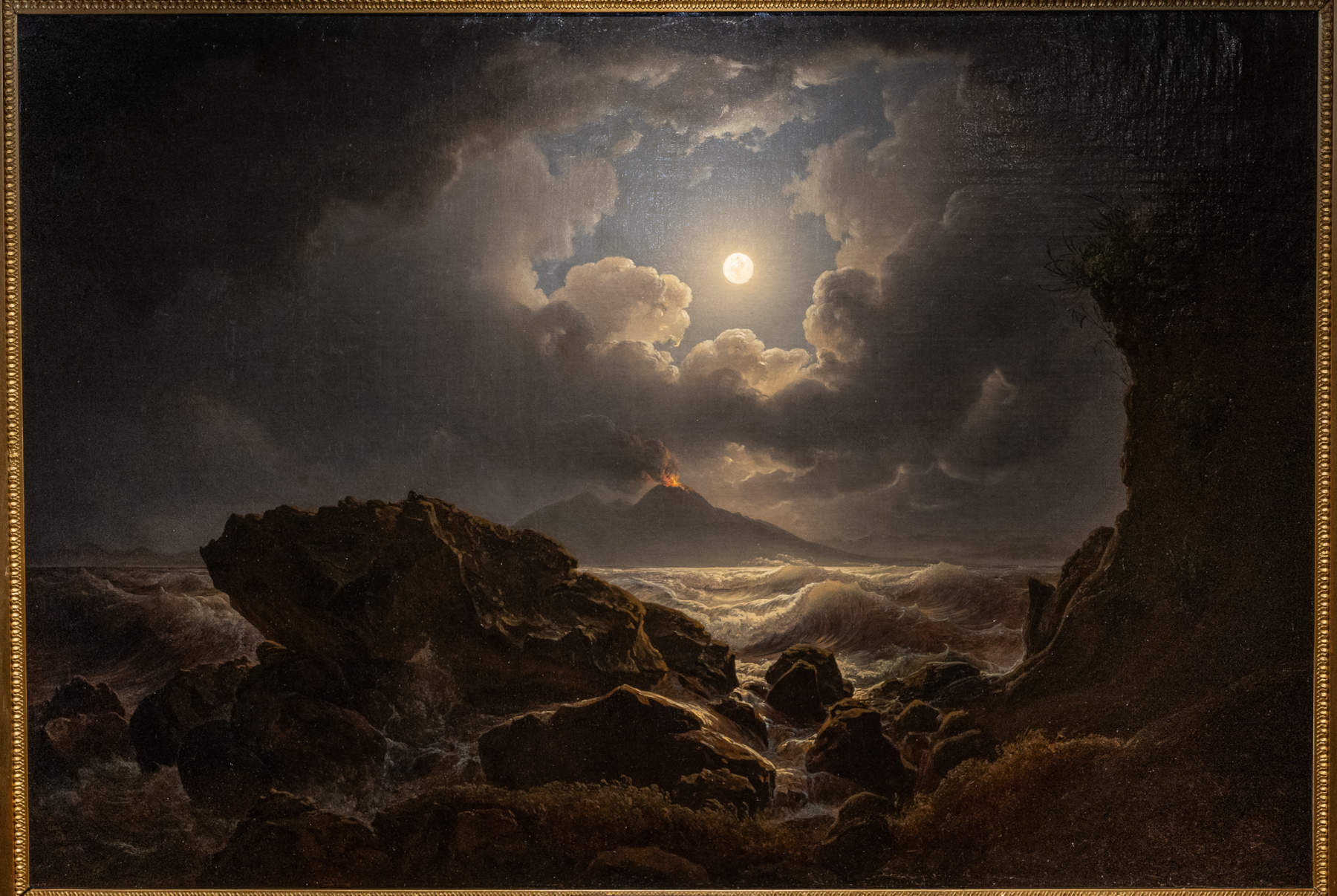 Joseph Rebell (Wien, 1787 – Dresden, 1828), Sturm im Mondschein im Golf von Neapel, 1822, Öl auf Leinwand, Parma, Complesso Monumentale della Pilotta – Galleria Nazionale di Parma