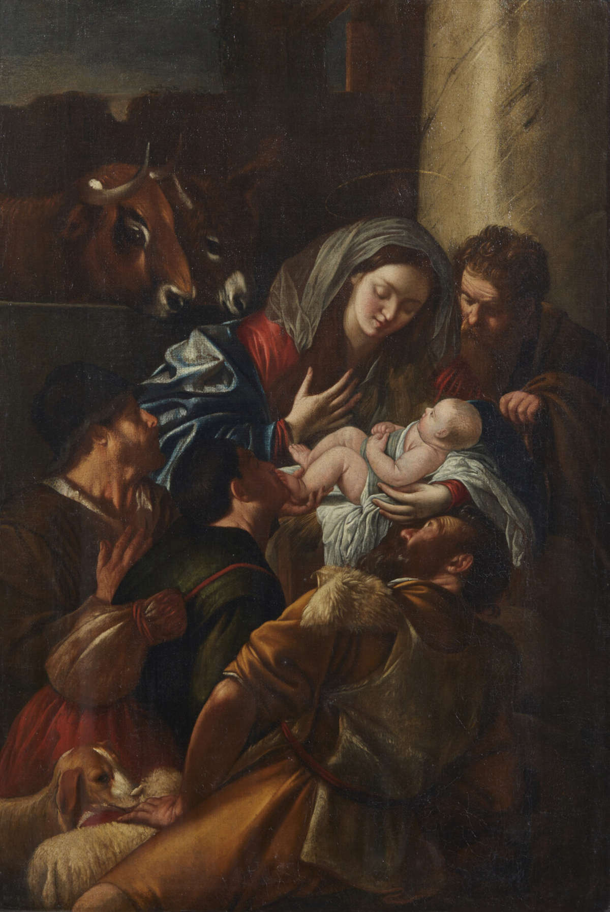 Juan Bautista Ma&iacute;no, Adoration of the Shepherds (oil on canvas, 71 x 49 cm)