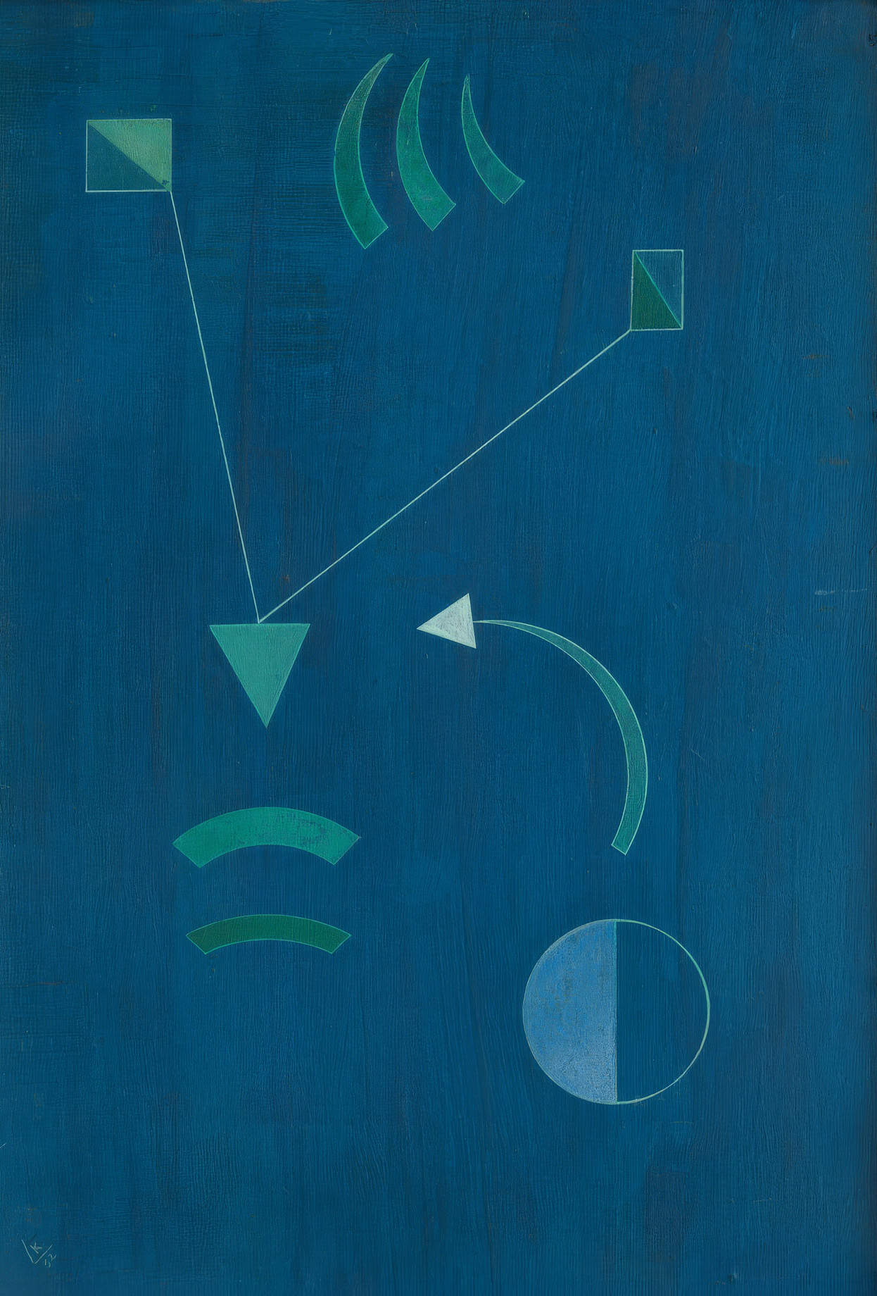 Wassili Wassiljewitsch Kandinsky, „L&agrave;-bas“ (1932; Mischtechnik auf Karton, 49 x 33 cm; Paris, Sammlung Jules Maeght) &copy;Sammlung Jules Maeght, Paris