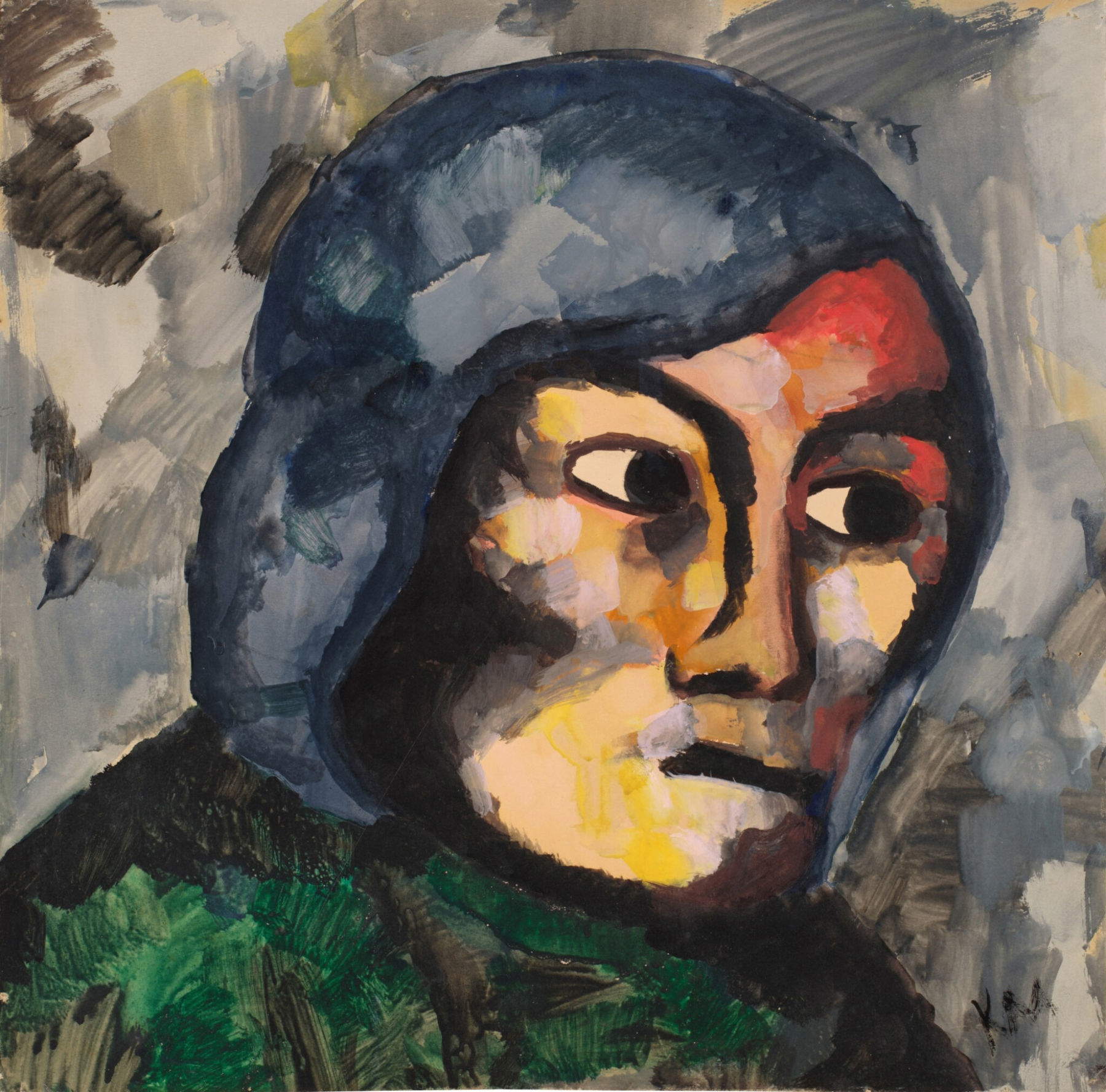 Kazimir Malevich, Head of a Peasant (1911; gouache on cardboard, 44.2 x 44.7 cm) Photo: &copy; Sotheby's
