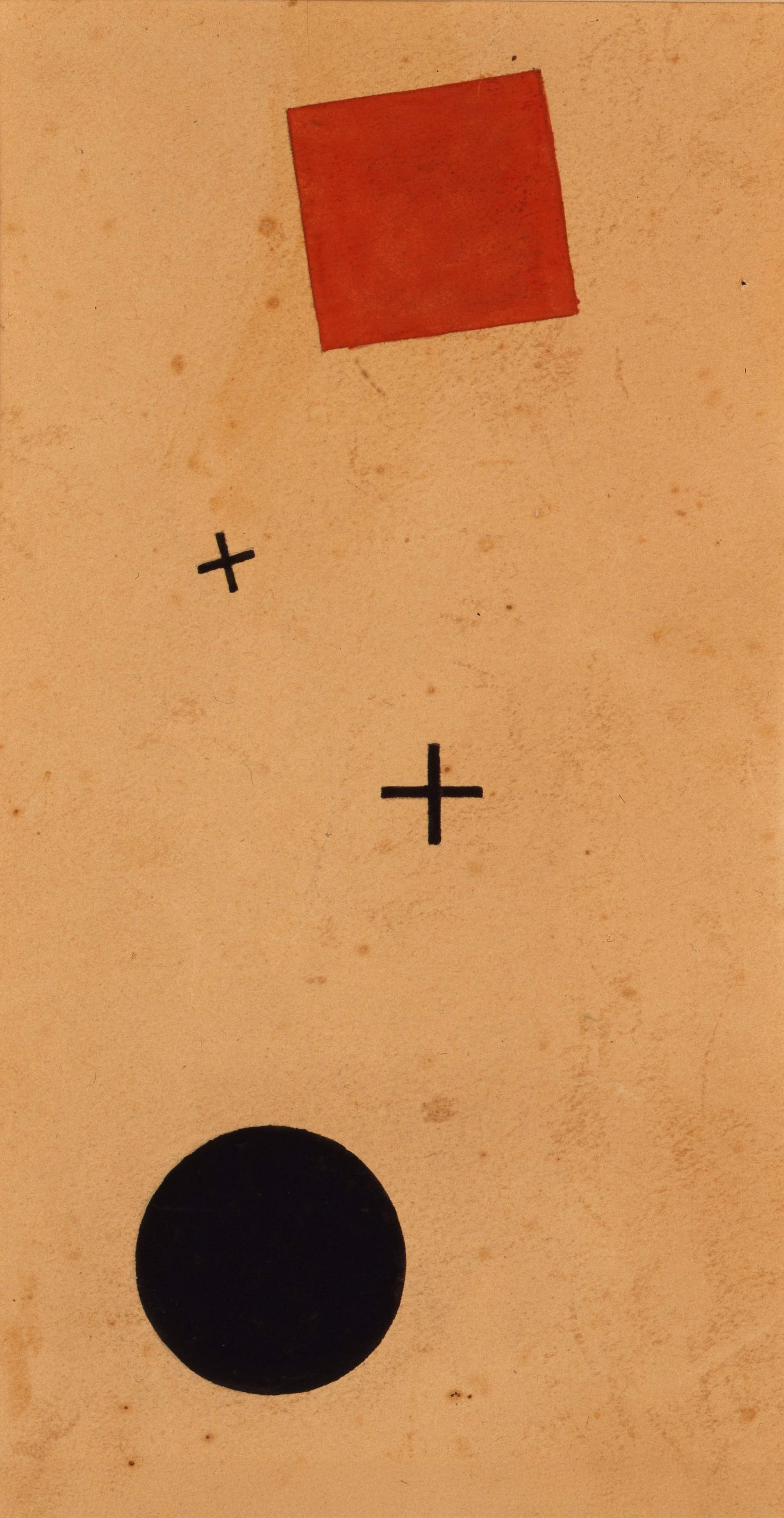 Kazimir Severinovič Malewitsch, Suprematismus (1916; Gouache auf Papier, 27 x 14,3 cm; Lugano, Sammlung Giancarlo und Danna Olgiati)