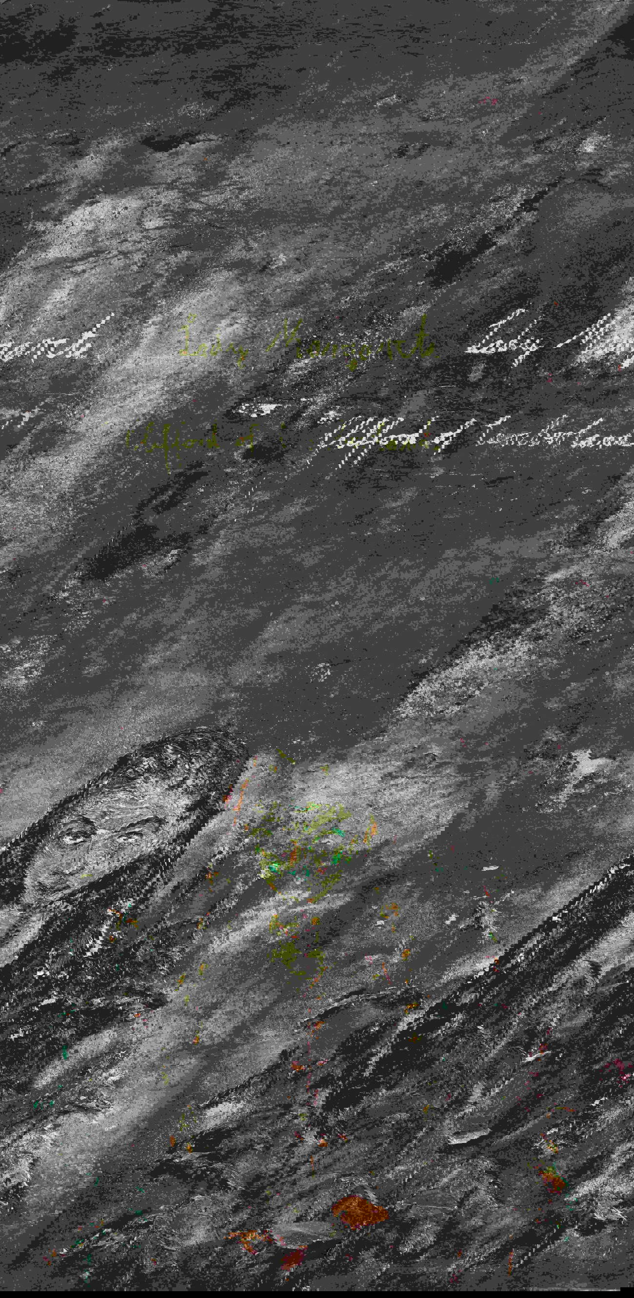 Anselm Kiefer, Lady Margaret Clifford of Cumberland (2025; emulsione, olio, acrilico, gommalacca, foglia d&rsquo;oro, sedimento di elettrolisi, acciaio e argilla su tela, 570 x 280 cm) &copy; Anselm Kiefer. Foto: Nina Slavcheva