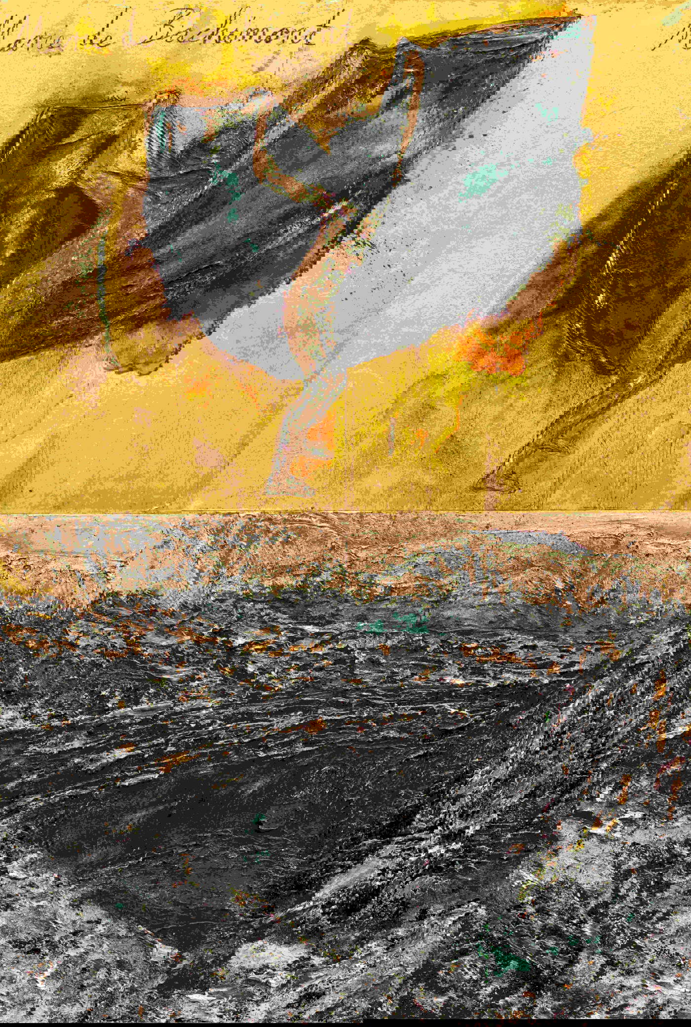 Anselm Kiefer, Marie de Bachimont (2025; emulsione, olio, acrilico, gommalacca, foglia d&rsquo;oro, sedimento di elettrolisi e carboncino su tela, 560 x 380 cm) &copy; Anselm Kiefer. Foto: Nina Slavchev