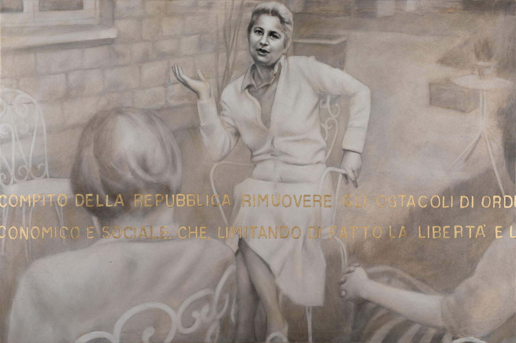 Antonella Cinelli, 15 La liberté de choisir. Hommage à Bruna Talluri (2026 ; huile sur toile, 80x120 cm) &copy; Alessandro Ruggeri