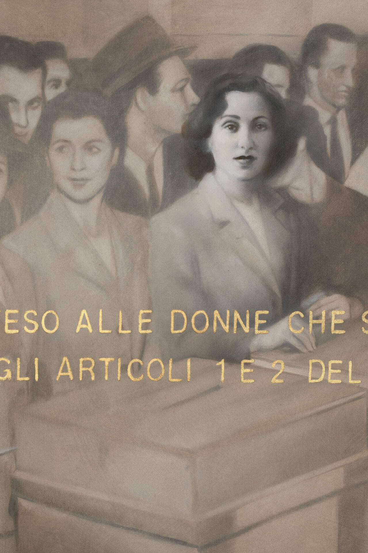 Antonella Cinelli, La liberté de choisir. Hommage à Ilia Bocci part.1 (2026 ; huile sur toile, 80x120 cm)