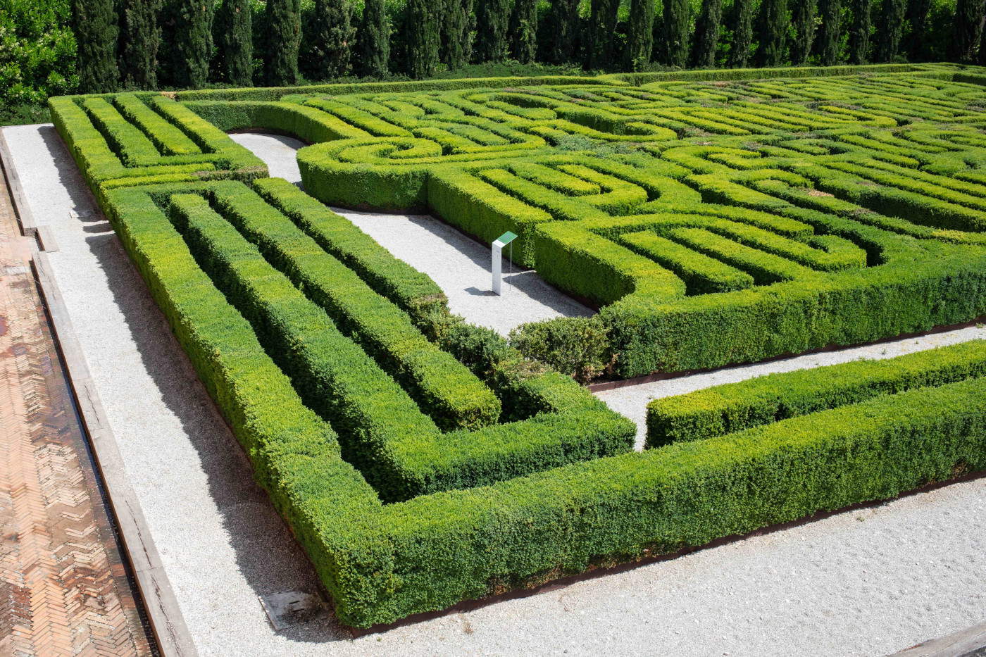 The Borges Labyrinth during restoration. Photo: Siria Toccafondi. Courtesy of the Giorgio Cini Foundation