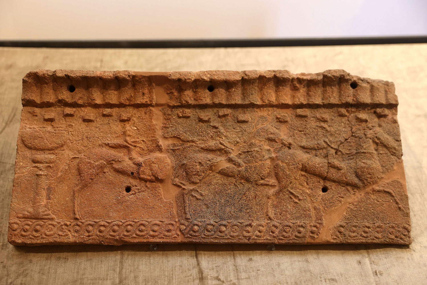 Clay slab from the Etruscan Palace in Poggio Civitate